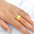 Fancy CZ Lined 22k Gold Ring