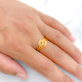 Floral CZ 22k Gold Ring