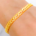 Chic Leaf 22k Gold Bracelet