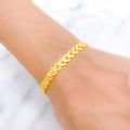 Fashionable Shimmering Heart 22k Gold Bracelet
