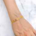 Modern Three Tone 22k Gold Bangle Bracelet