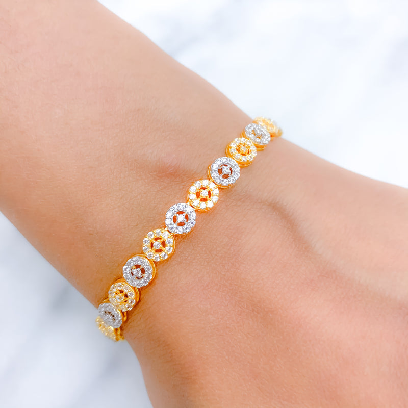 Petite Circles 22k Gold CZ Bracelet