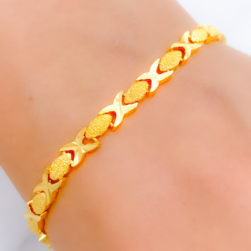 Striking Oval 22k Gold Bracelet