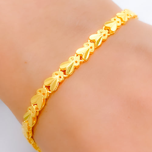 Dressy 22k Golden Leaf Bracelet