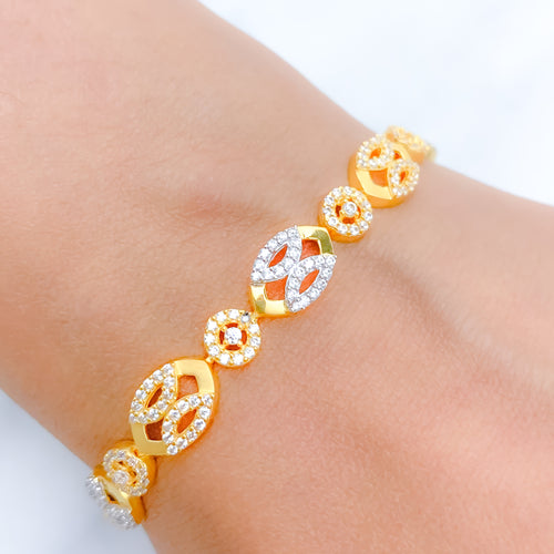 Exclusive Two-Tone 22k Gold CZ Bracelet