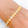 Graceful Floral 22k Gold CZ Bracelet