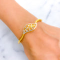 22k-gold-detailed-two-tone-leaf-bangle-bracelet