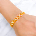 Chic CZ Honeycomb 22k Gold Bracelet