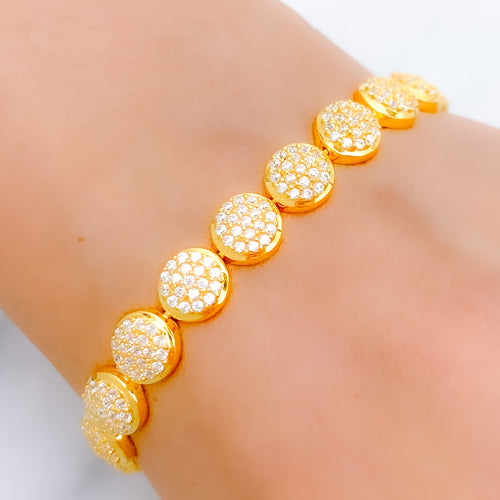 Radiant Round 22k Gold CZ Bracelet