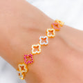 Dressy Red Accented 22k Gold CZ Bracelet