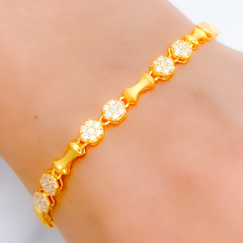 Dainty Petite 22k Gold CZ Bracelet