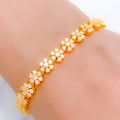 Exclusive Floral CZ 22k Gold Tennis Bracelet