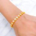 Exclusive Floral CZ 22k Gold Tennis Bracelet