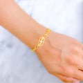 Classy CZ Leaf 22k Gold Bracelet