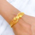 Shining Floral Bangle 22k Gold Bracelet