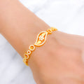 Classy CZ Leaf 22k Gold Bracelet