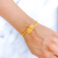 Contemporary Two Leaf 22k Gold Bracelet