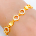 Contemporary Round 22k Gold CZ Bracelet