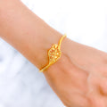 Sophisticated Leaf Bangle 22k Gold Bracelet