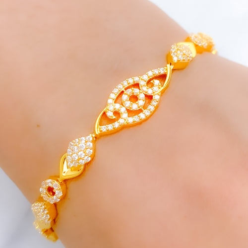 Sparkling Upscale 22k Gold CZ Bracelet