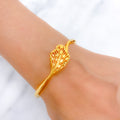 Sophisticated Leaf Bangle 22k Gold Bracelet