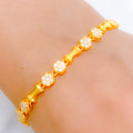 Trendy Sleek 22k Gold CZ Bracelet