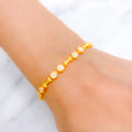 Trendy Sleek 22k Gold CZ Bracelet