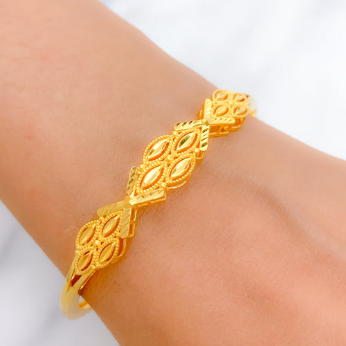 Modern Dainty 22k Gold Bangle Bracelet