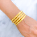 Matte Sparkling 22k Gold Leaf Bangles