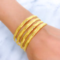 Matte Sparkling 22k Gold Leaf Bangles