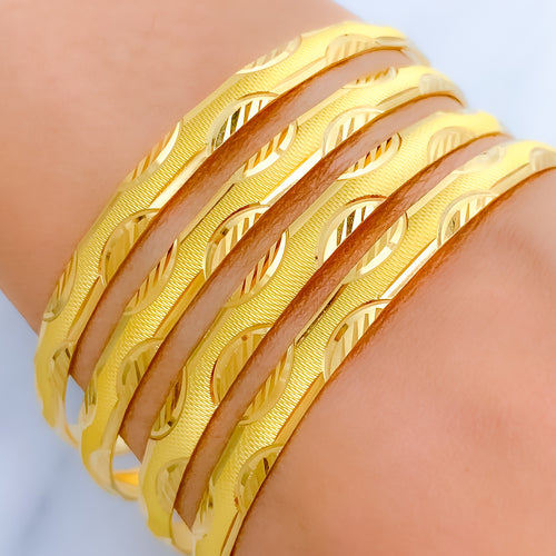 Matte Sparkling 22k Gold Leaf Bangles