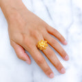 Contemporary Matte Floral Ring