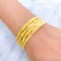 Matte Sparkling 22k Gold Leaf Bangles