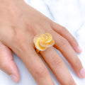 Modern Three-Tone Swirl Ring