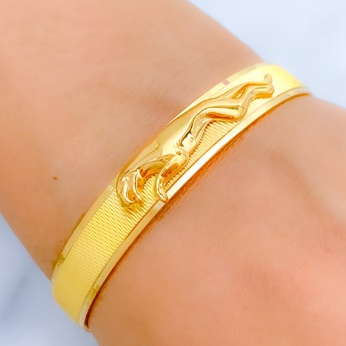 Luxurious Jaguar 22k Gold Bangle