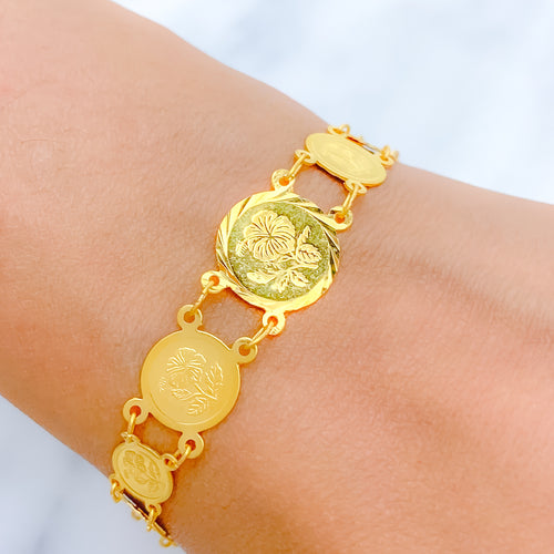 Elegant Traditional 22k Gold Coins Bracelet