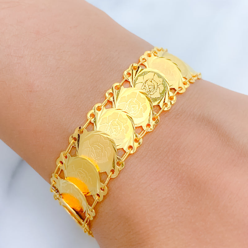 Luxurious Dressy 22k Gold Coins Bracelet
