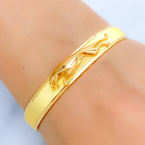 Noble Solid 22k Gold Jaguar Cuff