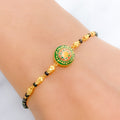 Vibrant Green Meenakari 22k Gold Bracelet