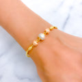 22k-gold-Vibrant Tri Color Orb Bangle Bracelet  