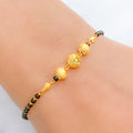 Matte Finish Black 22k Gold Bead Bracelet