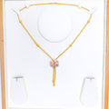 Contemporary Blush Flower 22k Gold Necklace