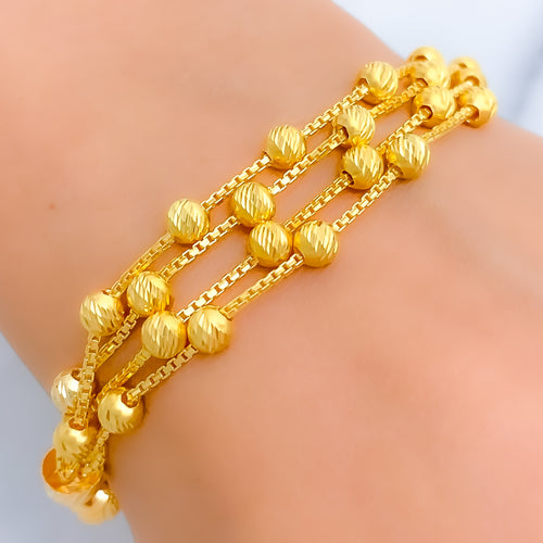 22k-gold-Dazzling Flexible Orb Bangle Bracelet  