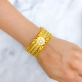 Exquisite Kundan Yellow 22k Gold Bangle
