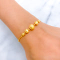 22k-gold-Reflective Dotted Orb Bolo Bracelet  