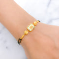 Trendy Meenakari Black 22k Gold Bead Bracelet