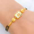 Trendy Meenakari Black 22k Gold Bead Bracelet