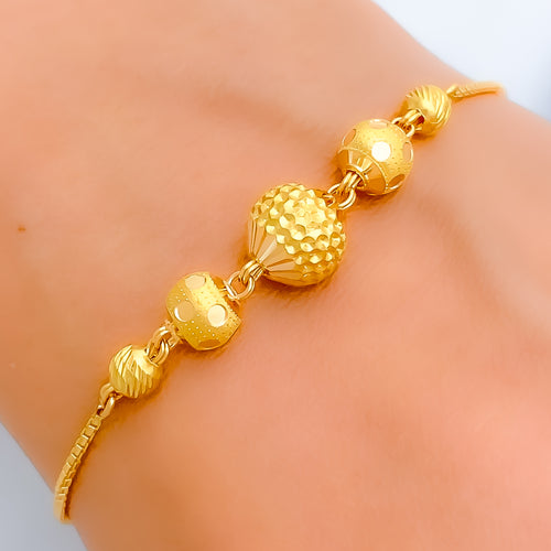 22k-gold-Fancy Dazzling Orb Bolo Bracelet  