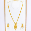 Exquisite Round Floral Necklace 22k Gold Set