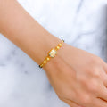 Floral Two-Chain 22k Gold Bead Bracelet